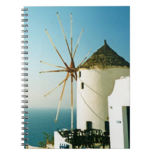 Santorini windmill, Greece Notebook
