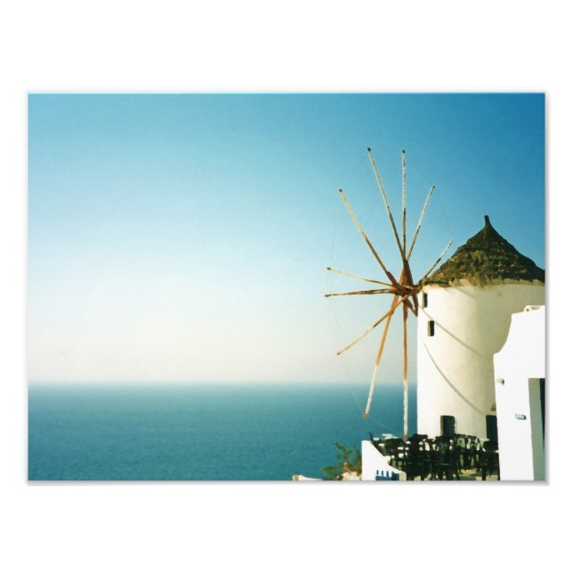Santorini windmill, Greece Photo Print (Front)