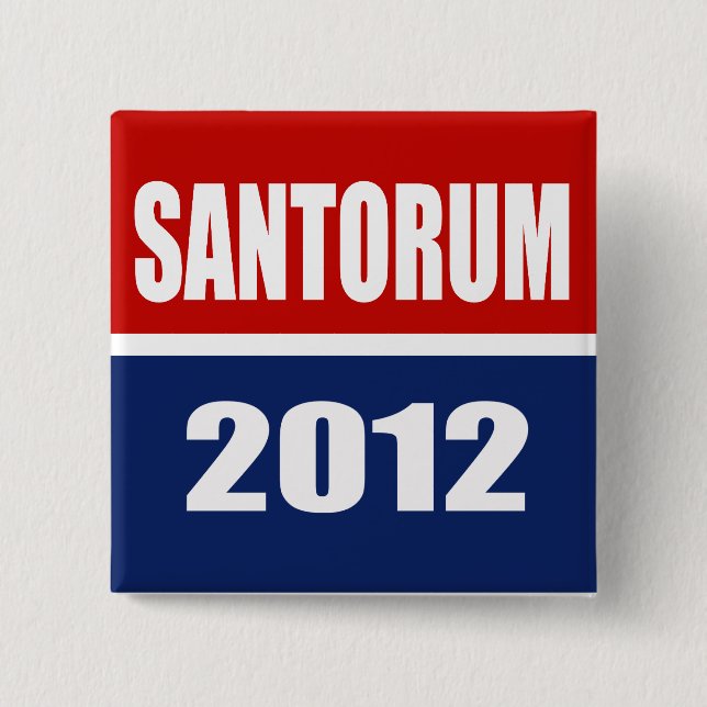 SANTORUM 2012 15 CM SQUARE BADGE (Front)