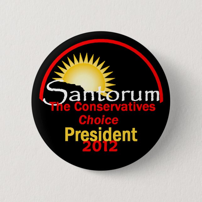 Santorum 2012 6 cm round badge (Front)