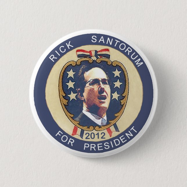 Santorum 2012 retro design 6 cm round badge (Front)