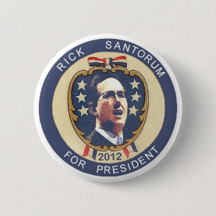 Santorum 2012 retro design 6 cm round badge