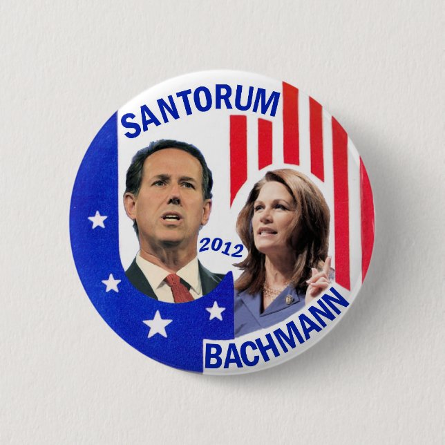 Santorum / Bachmann 2012 6 Cm Round Badge (Front)