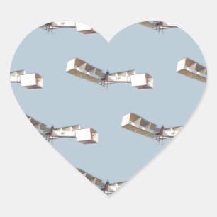 Santos-Dumont 14-Bis Aeroplane Heart Sticker