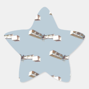 Santos-Dumont 14-Bis Aeroplane Star Sticker