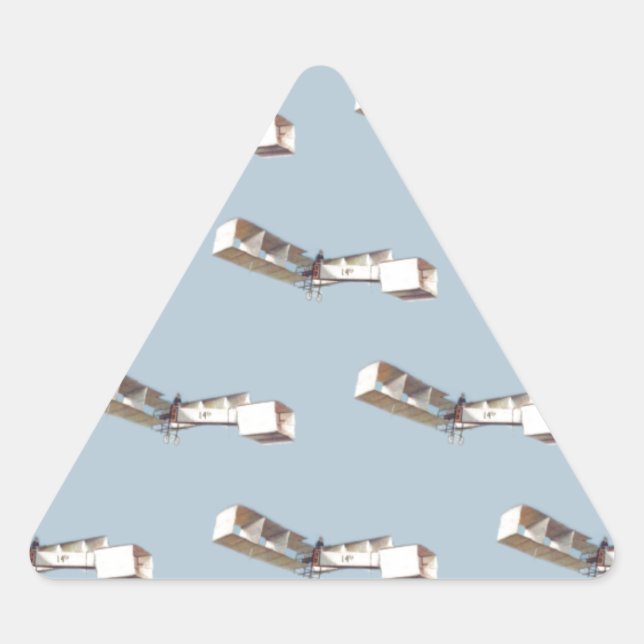 Santos-Dumont 14-Bis Aeroplane Triangle Sticker (Front)