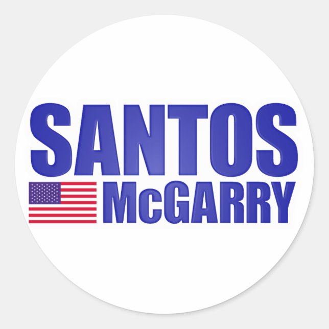 Santos McGarry Classic Round Sticker (Front)