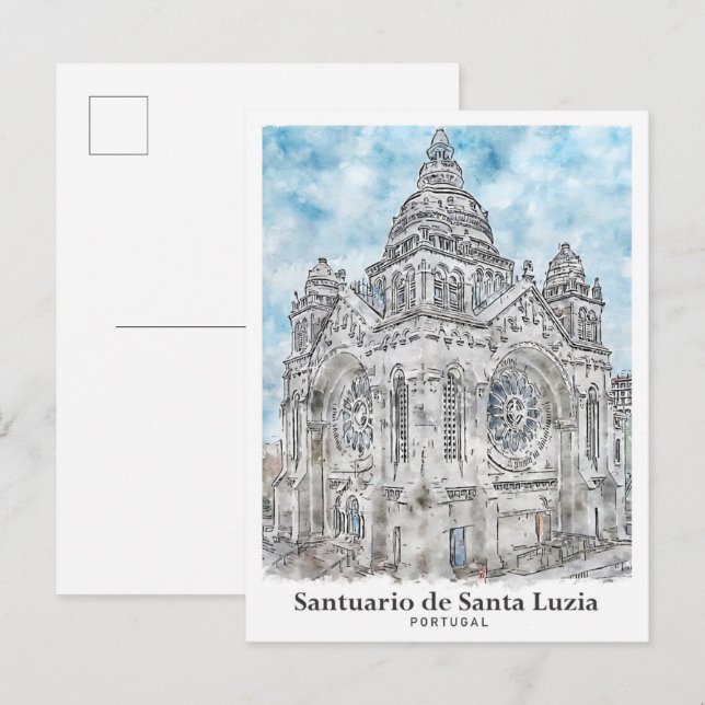 Santuario de Santa Luzia Portugal Travel Postcard (Front/Back)