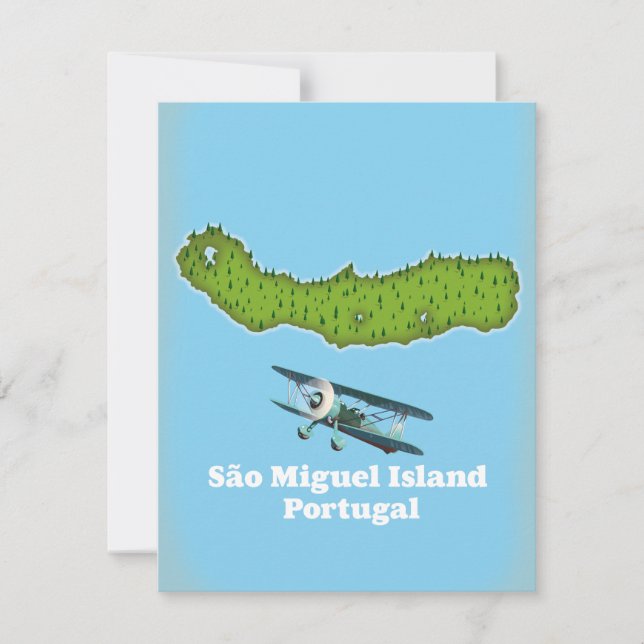 São Miguel Island Portugal map (Front)