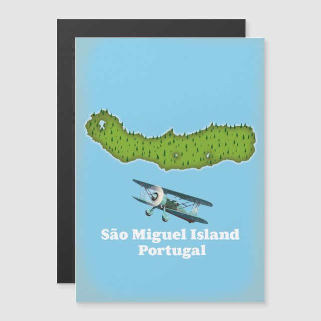 São Miguel Island Portugal map (Front/Back)