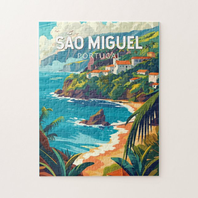Sao Miguel Island Portugal Travel Art Jigsaw Puzzle (Vertical)