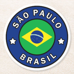 São Paulo Brasil Round Paper Coaster