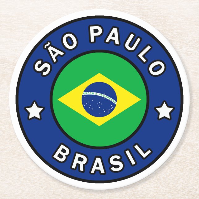 São Paulo Brasil Round Paper Coaster (Front)