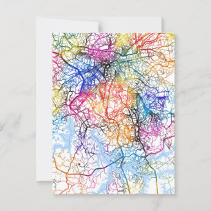 São Paulo Brazil City Map Postcard