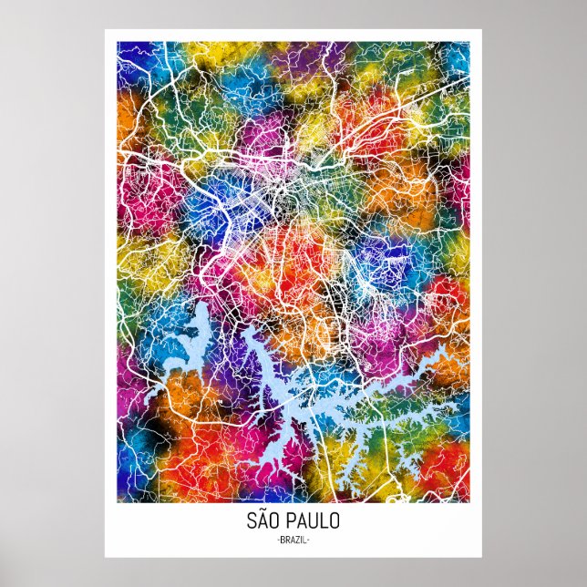 São Paulo Brazil City Map Poster (Front)