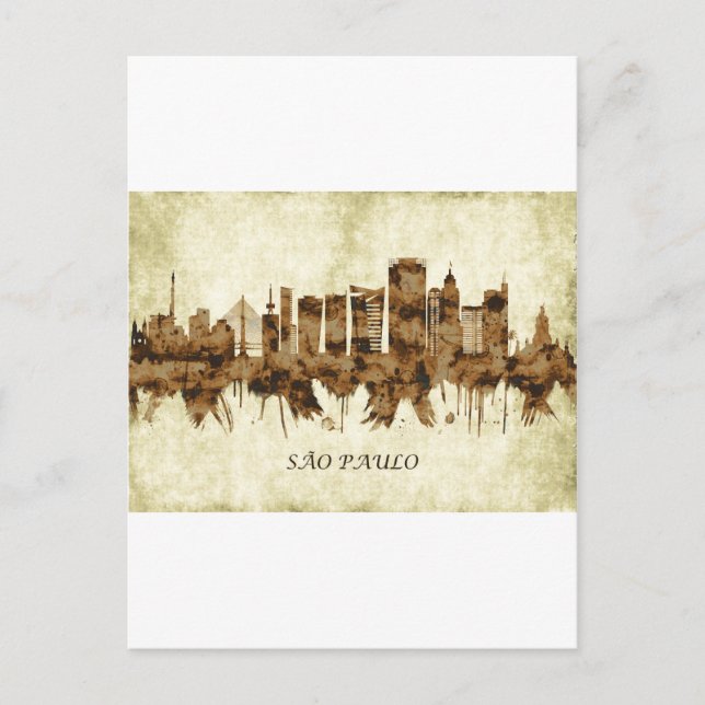Sao Paulo Brazil Cityscape Holiday Postcard (Front)