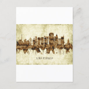 Sao Paulo Brazil Cityscape Invitation Postcard