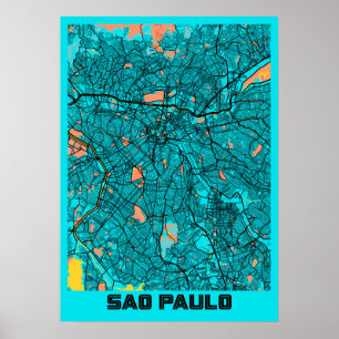 Sao Paulo - Brazil Gloria City Map Poster