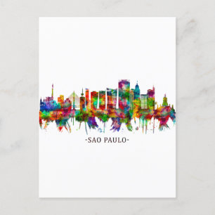 Sao Paulo Brazil Skyline Holiday Postcard