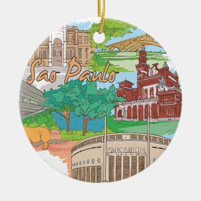 Sao Paulo Ceramic Tree Decoration (Front)