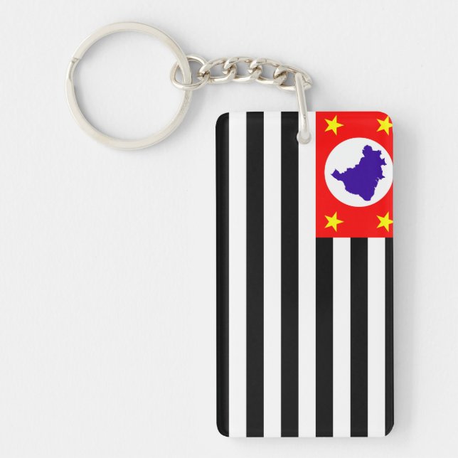 Sao Paulo city flag brazil symbol Key Ring (Front)