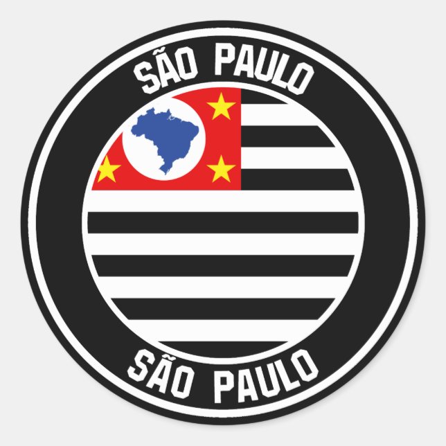 São Paulo Round Emblem Classic Round Sticker (Front)