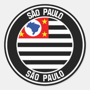 São Paulo Round Emblem Classic Round Sticker
