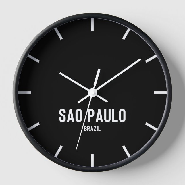 Sao Paulo Time Zone Newsroom Wall Clock (Front)