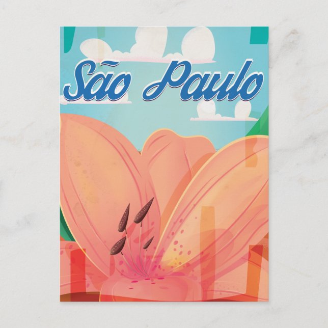 São Paulo Vintage Travel Poster Postcard (Front)