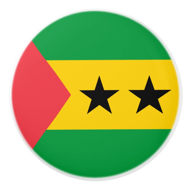 Sao Tome and Principe Flag Ceramic Knob (Front)