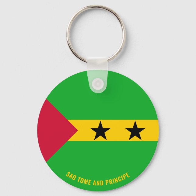 Sao Tome and Principe Flag Charming Patriotic Key Ring (Front)