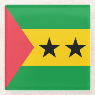 Sao Tome and Principe Flag Glass Coaster
