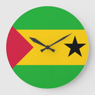 Sao Tome and Principe Flag Large Clock