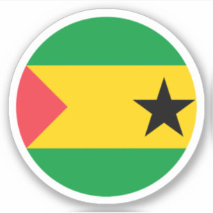 São Tomé and Príncipe Flag Round Sticker