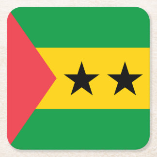 Sao Tome and Principe Flag Square Paper Coaster