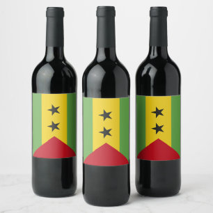 Sao Tome and Principe flag Wine Label