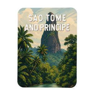 Sao Tome and Principe Illustration Travel Art Magnet