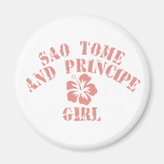 Sao Tome and Principe Pink Girl Magnet