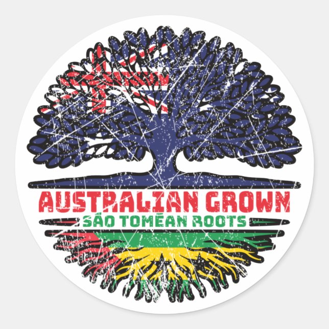 Sao Tome Principe Sao Tomean Australian Australia Classic Round Sticker (Front)