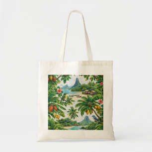São Tomé Tropical Island Beach, Cacao & Banana Tote Bag