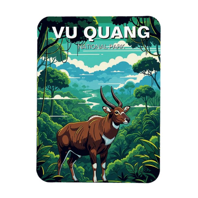Saola in Vu Quang National Park Vietnam Travel Magnet (Vertical)