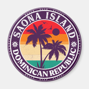 Saona Island Dominican Republic - Retro 60s Magnet