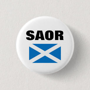 Saor Gaelic Free Scotland Saltire Pinback 3 Cm Round Badge