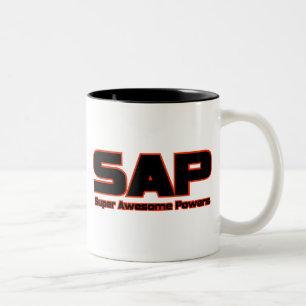 SAP Super Awesome Powers Funny Superhero Two-Tone Coffee Mug