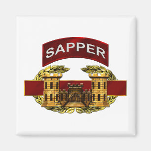 Sapper Tab w/ Combat Engineer Badge Magnet