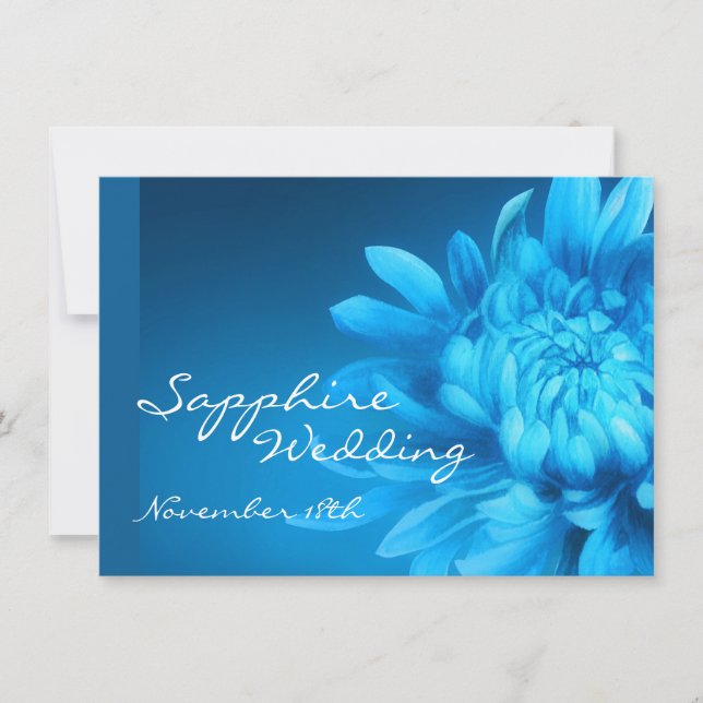Sapphire 45th blue wedding party invite (Front)