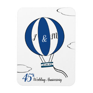Sapphire 45th wedding anniversary hot air balloon magnet
