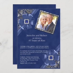 Sapphire 45th Wedding Anniversary Invitation