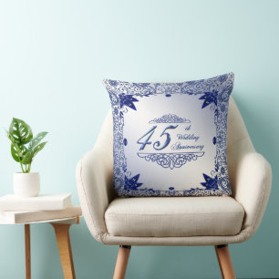 Sapphire 45th Wedding Anniversary Throw Pillow