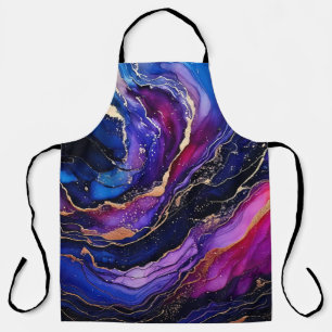 Sapphire Amethyst Alcohol Ink Apron